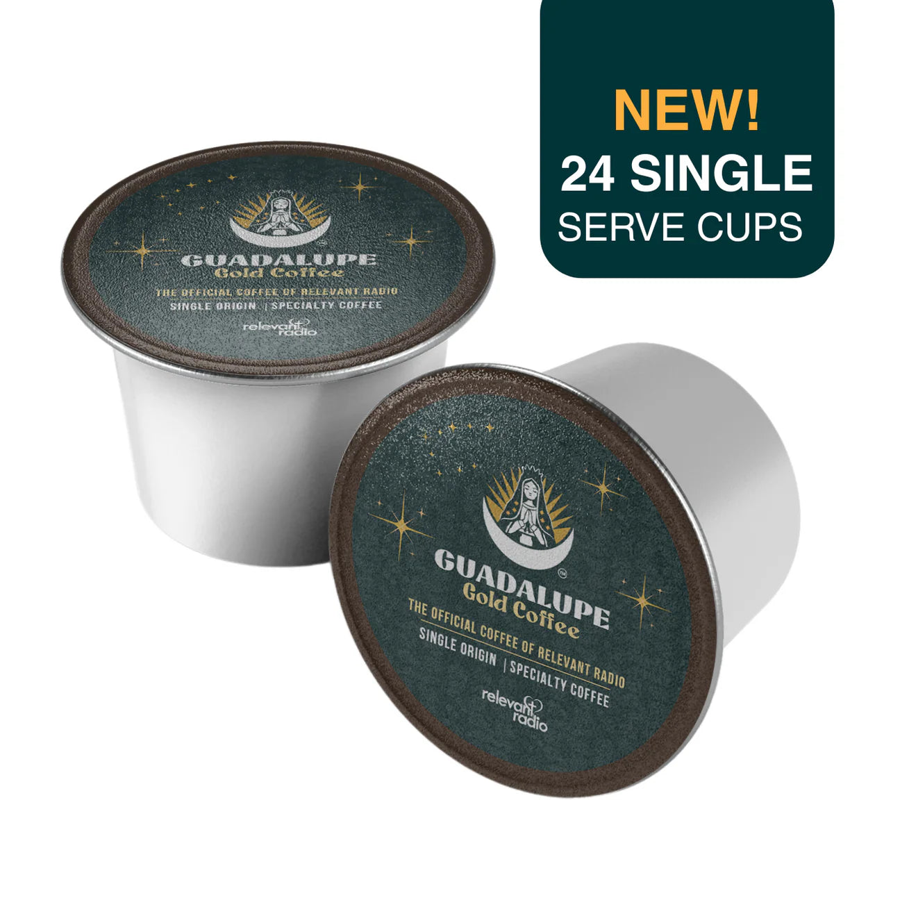 Guadalupe Gold Coffee, Single Serve Coffee Pods – 24 Count | Medium & Dark Roast