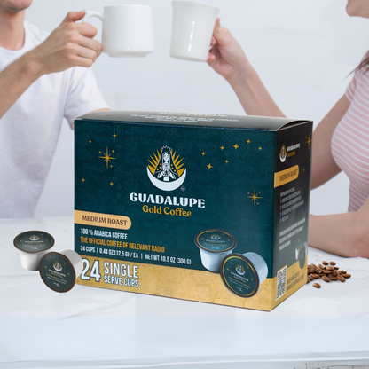 Guadalupe Gold Coffee, Single Serve Coffee Pods – 24 Count | Select Medium or Dark Roast